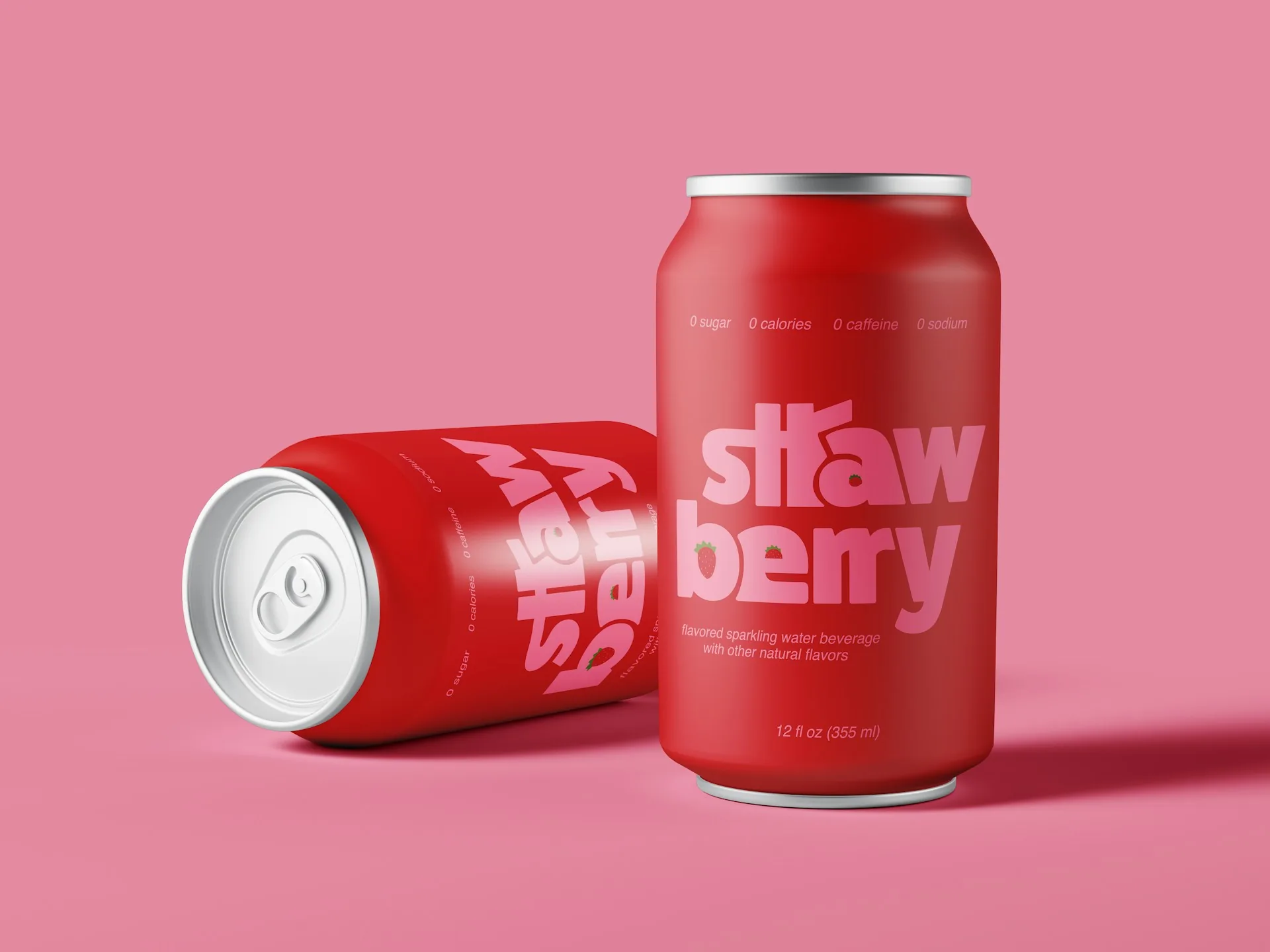 Two red soda cans on a pink background, a product ready for a launch session