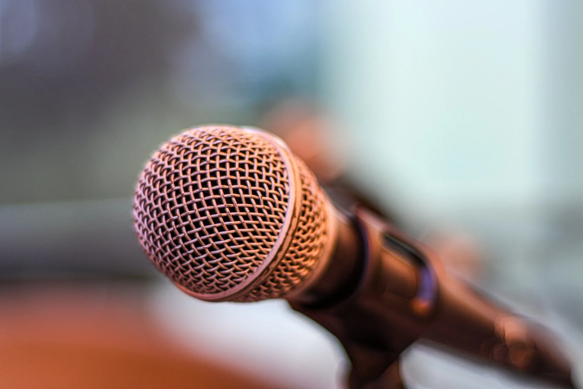Podcast recording with Microphone ready.